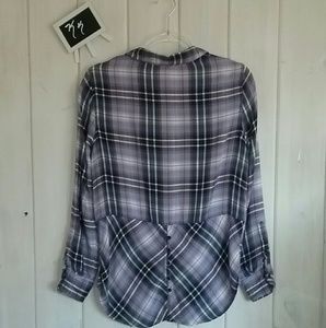 Lucky Brand Purple Plaid Top - Size Small